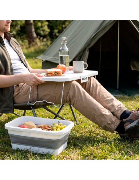 Cesto dobrável para geladeira de 15L com mesa de camping de 44 cm Aktive | Distria