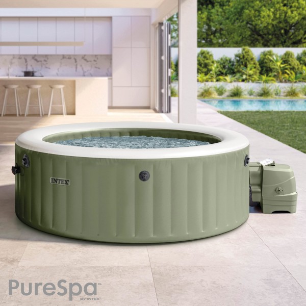 Spa inflável para 6 pessoas, verde-oliva, com bomba de filtro | Distria