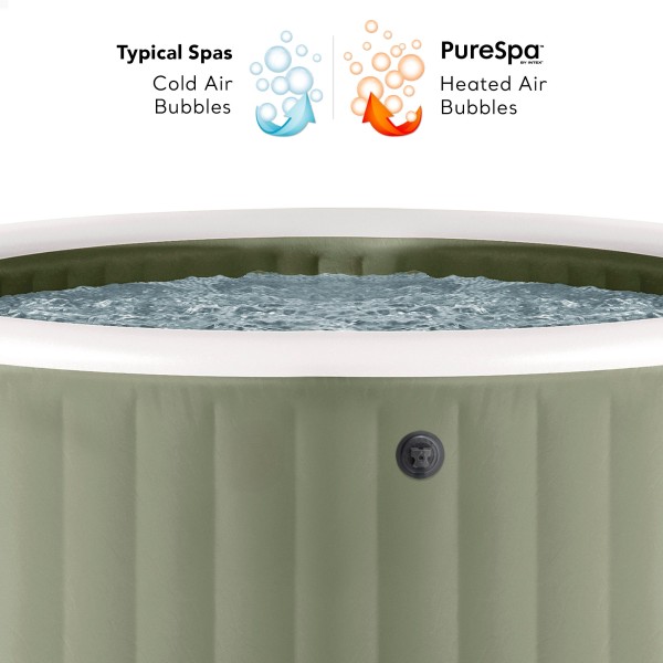 Spa inflável para 6 pessoas, verde-oliva, com bomba de filtro | Distria