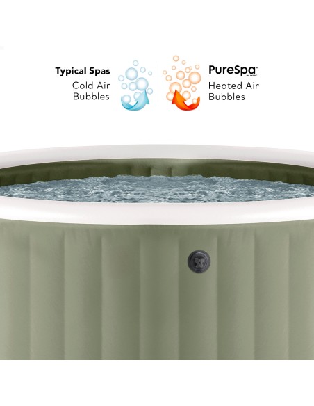 Spa inflável para 6 pessoas, verde-oliva, com bomba de filtro | Distria