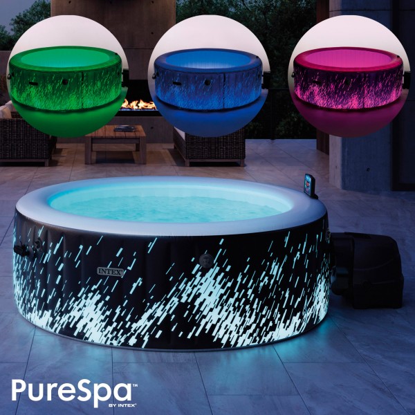 Spa inflável Glow Deluxe para 4 pessoas com bomba de filtro | Distria