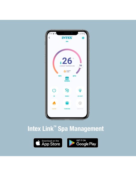Spa inflável Glow Deluxe para 4 pessoas com bomba de filtro | Distria