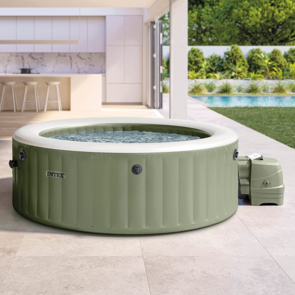 Spa inflável para 4 pessoas, verde-oliva, com bomba de filtro | Distria