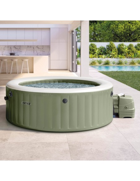 Spa inflável para 4 pessoas, verde-oliva, com bomba de filtro | Distria