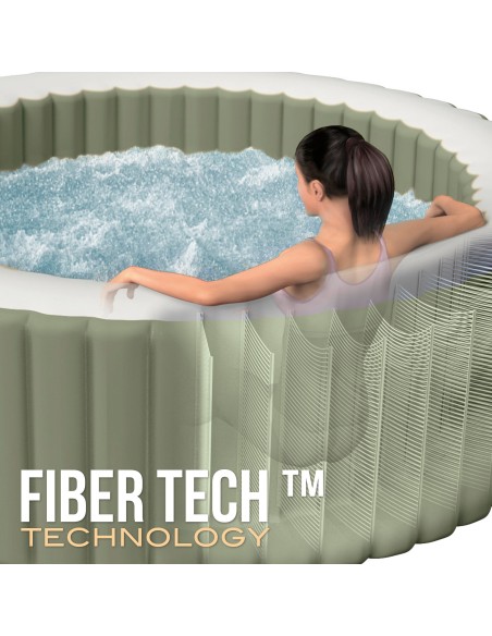 Spa inflável para 4 pessoas, verde-oliva, com bomba de filtro | Distria