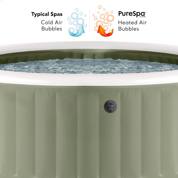 Spa inflável para 4 pessoas, verde-oliva, com bomba de filtro | Distria