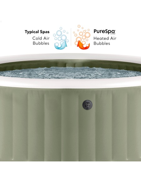 Spa inflável para 4 pessoas, verde-oliva, com bomba de filtro | Distria