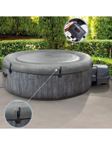 Spa inflável de luxo Greywood para 4 pessoas com filtro e aplicativo | Distria