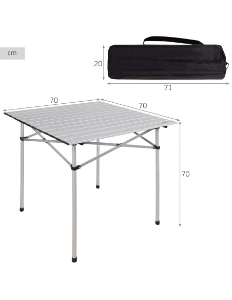 Mesa dobrável camping de alumínio - Distria