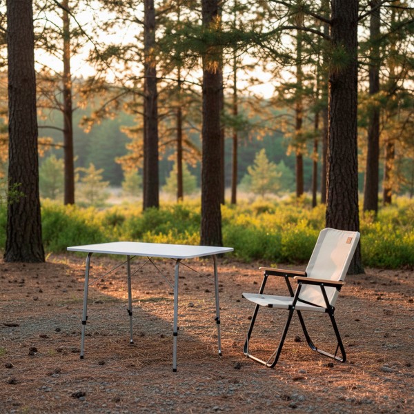 Mesa camping dobrável e regulável | Distria