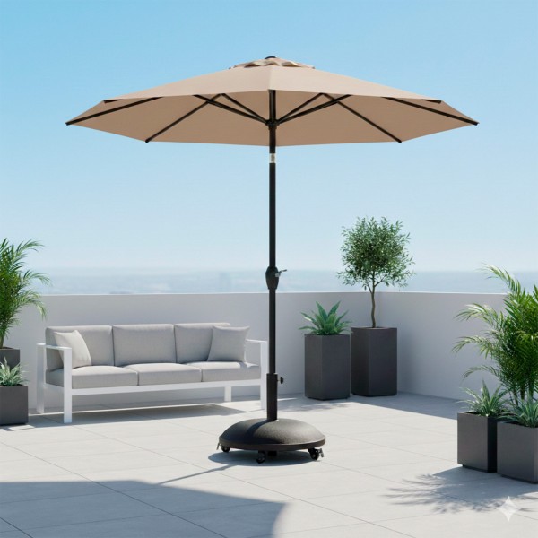 Suporte circular para guarda-sol com 4 rodas | Distria