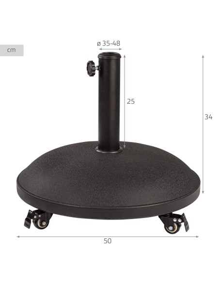 Suporte circular para guarda-sol com 4 rodas | Distria