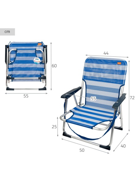 Cadeira de praia dobrável de alumínio | Distria