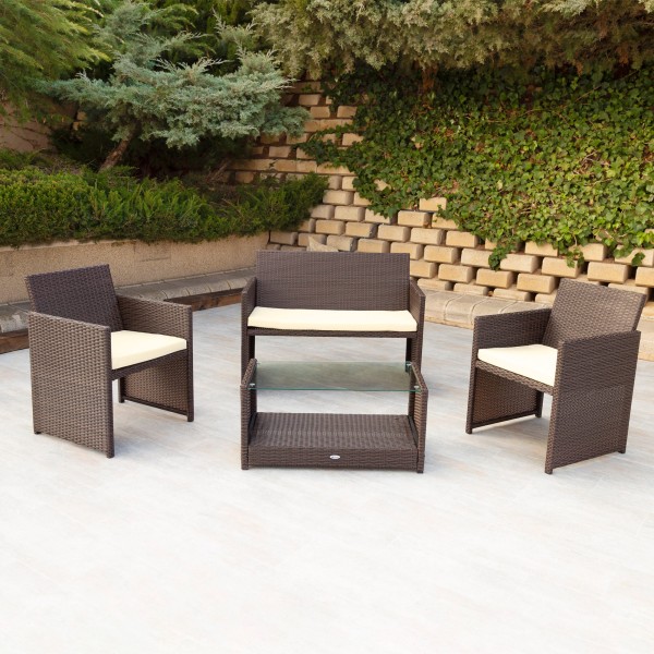 Móveis de jardim e terraço com mesa central | Móveis de jardim
