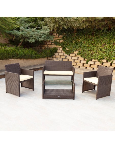 Móveis de jardim e terraço com mesa central | Móveis de jardim