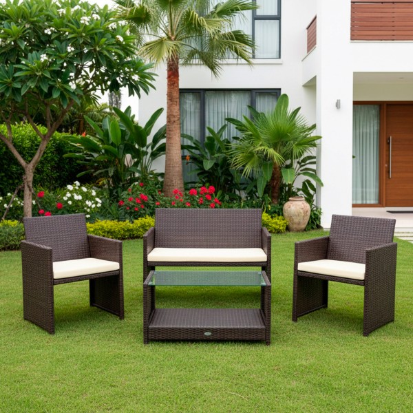 Móveis de jardim e terraço com mesa central | Móveis de jardim