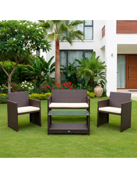 Móveis de jardim e terraço com mesa central | Móveis de jardim