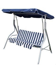 Baloiço de jardim azul e branco 3 lugares | Distria