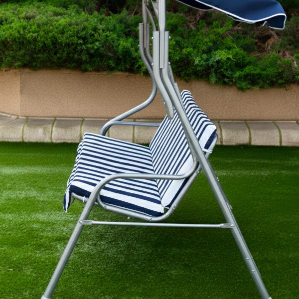Baloiço de jardim azul e branco 3 lugares | Distria