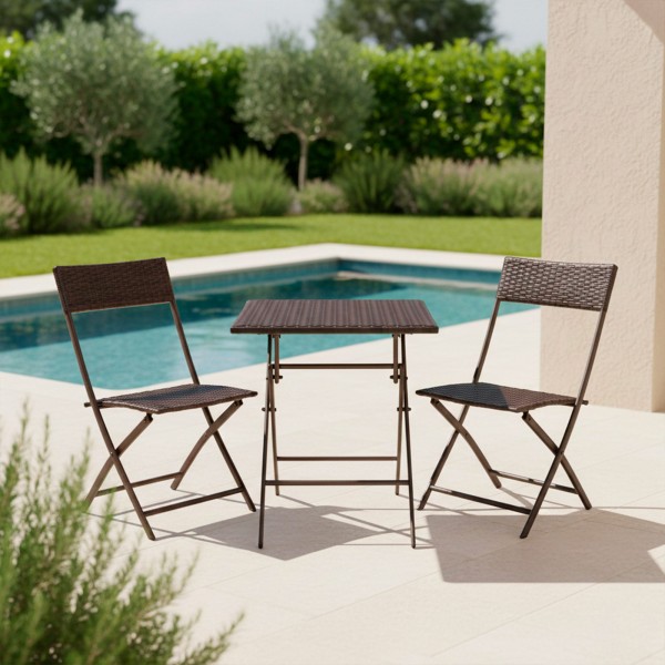 Conjunto de mesa e cadeiras de terraço dobrável | Distria