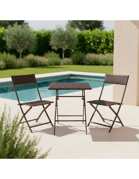 Conjunto de mesa e cadeiras de terraço dobrável | Distria