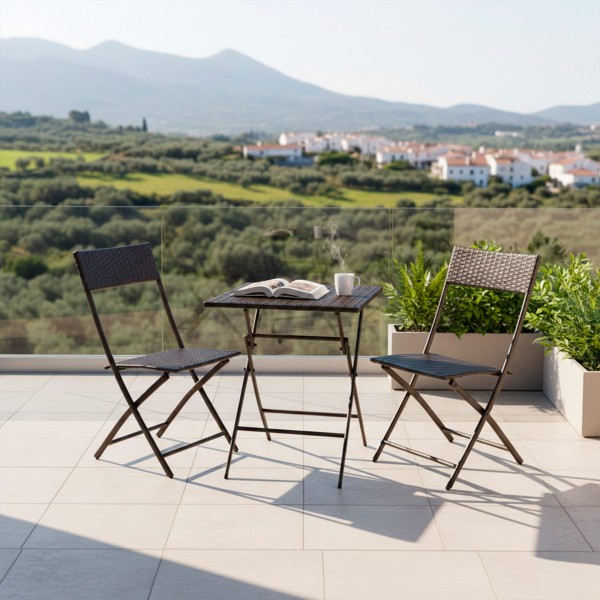 Conjunto de mesa e cadeiras de terraço dobrável | Distria