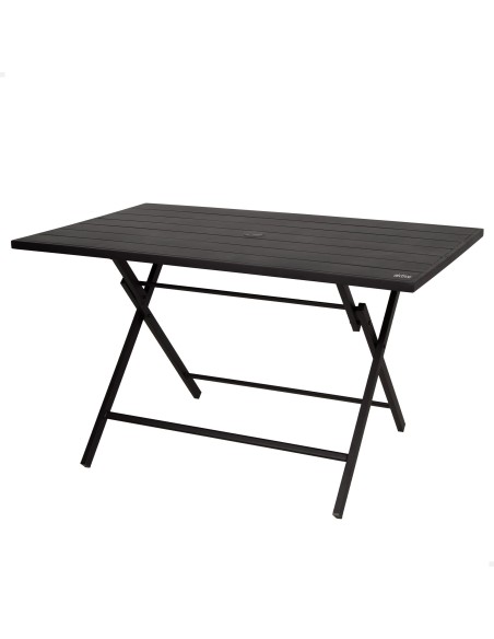 Aktive Mesa de jardim dobrável em aço preto 121x75x69 cm | Distria