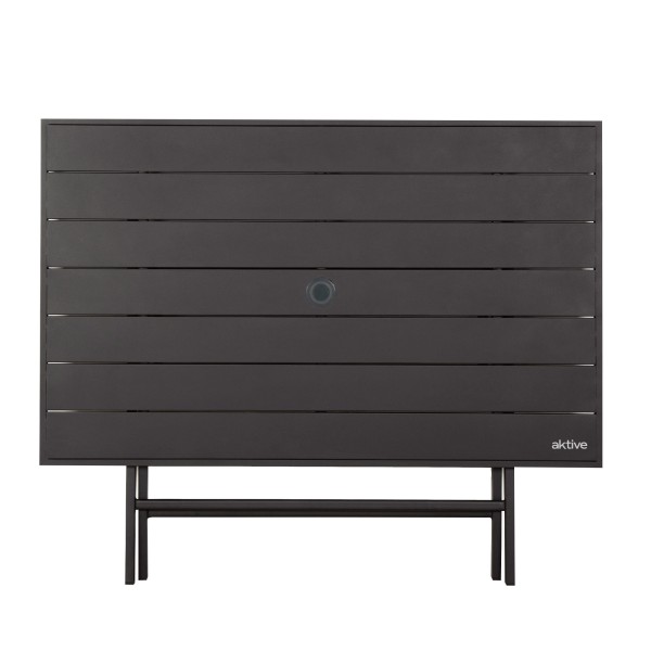 Aktive Mesa de jardim dobrável em aço preto 121x75x69 cm | Distria