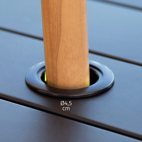 Aktive Mesa de jardim dobrável em aço preto 121x75x69 cm | Distria