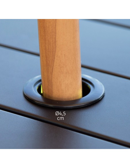 Aktive Mesa de jardim dobrável em aço preto 121x75x69 cm | Distria