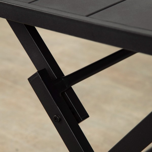 Aktive Mesa de jardim dobrável em aço preto 121x75x69 cm | Distria