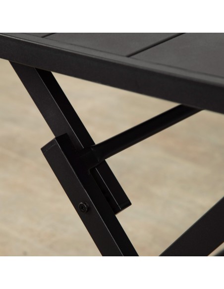 Aktive Mesa de jardim dobrável em aço preto 121x75x69 cm | Distria
