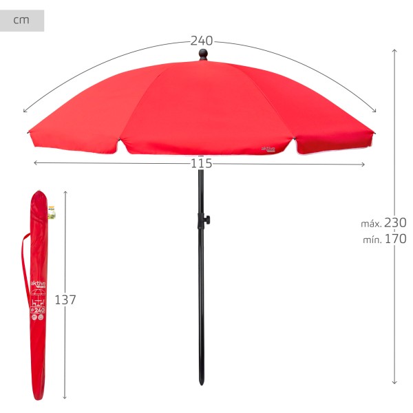 Grande guarda-chuva vermelho - Guarda-chuvas praia | Distria