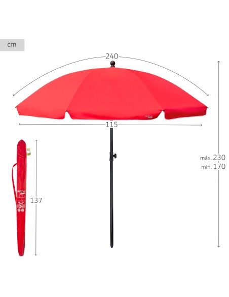 Grande guarda-chuva vermelho - Guarda-chuvas praia | Distria