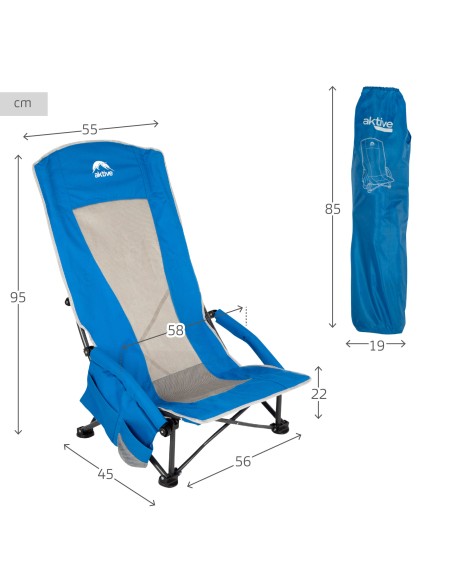 Cadeira dobrável azul Aktive | Distria
