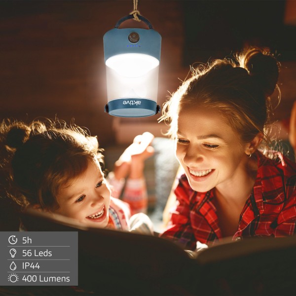 Candeeiro de campismo LED 2 em 1 com banco de energia | Distria