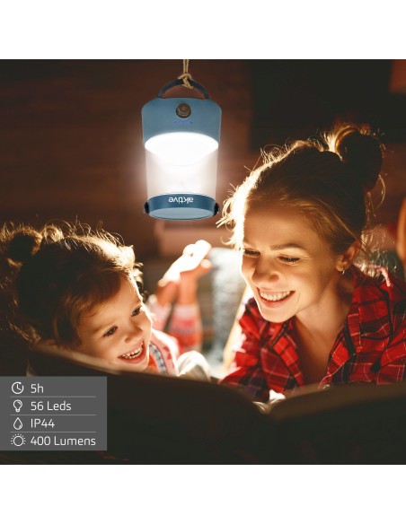 Candeeiro de campismo LED 2 em 1 com banco de energia | Distria