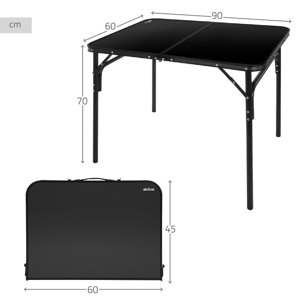 Mesa de acampamento dobrável preta antiderrapante | Distria