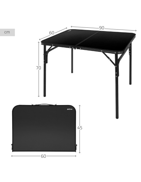 Mesa de acampamento dobrável preta antiderrapante | Distria