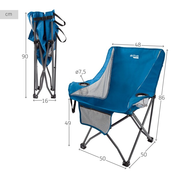 Cadeira de campismo dobrável anti-roll e respirável | Distria