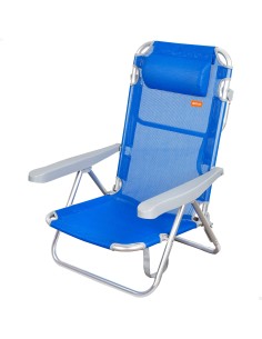 Cadeira Dobrável Azul 5 posições com Almofada | Distria