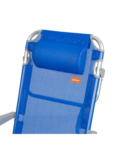 Cadeira Dobrável Azul 5 posições com Almofada | Distria