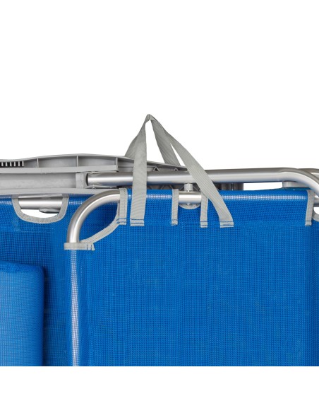 Cadeira Dobrável Azul 5 posições com Almofada | Distria