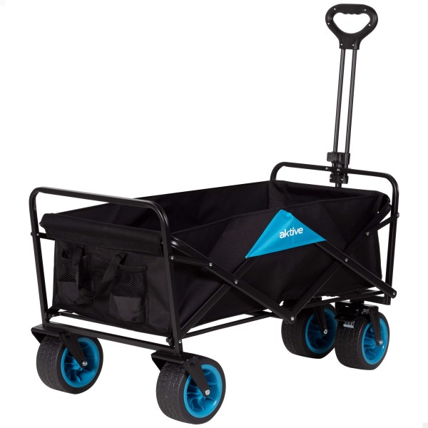 Carrinho de praia dobrável Aktive 90x50x97 cm com 4 rodas | Distria