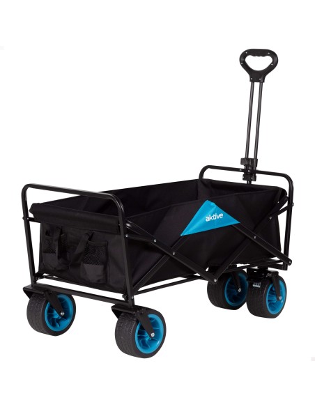 Carrinho de praia dobrável Aktive 90x50x97 cm com 4 rodas | Distria