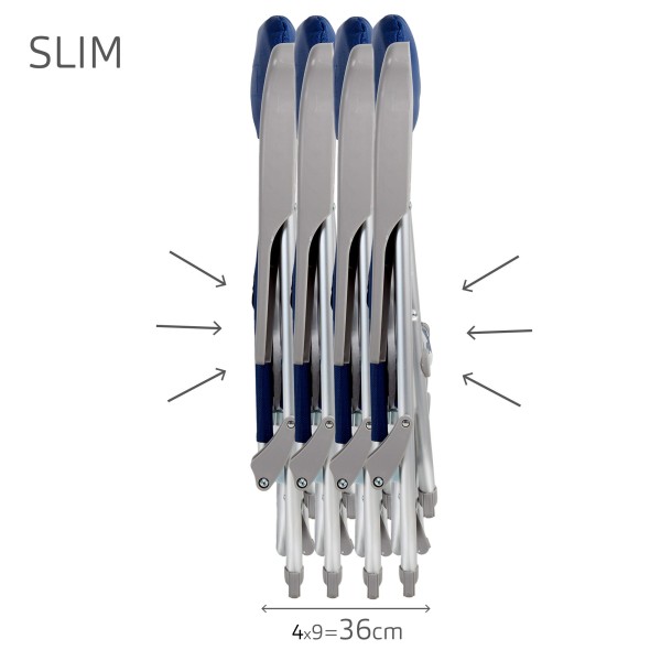 Cadeira de praia dobrável Slim com mesa lateral | Distria