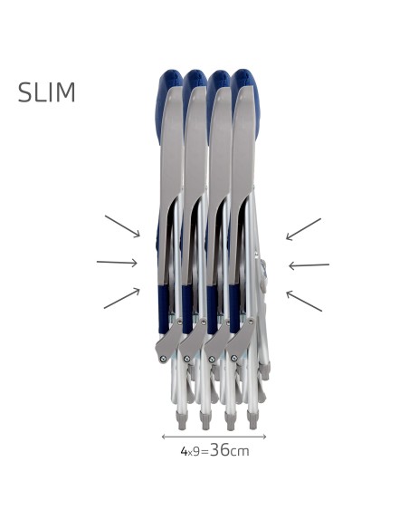 Cadeira de praia dobrável Slim com mesa lateral | Distria