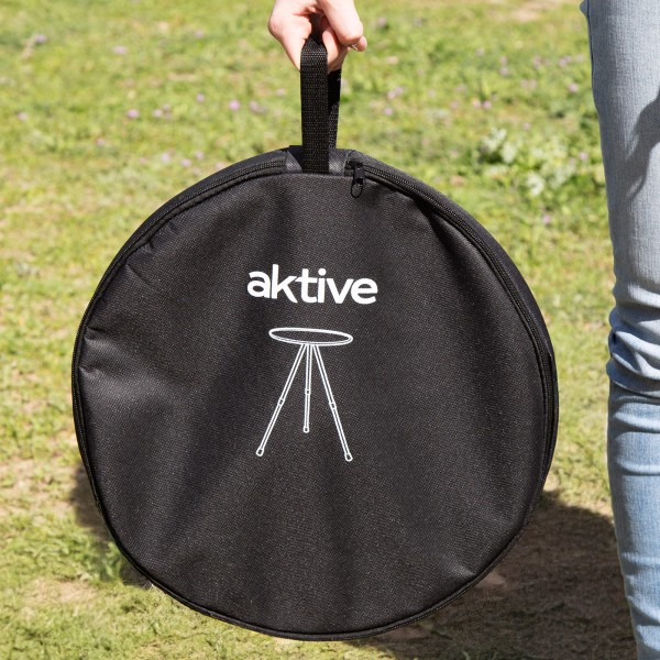 Aktive Mesa de acampamento dobrável redonda preta, compacta e leve | Distria