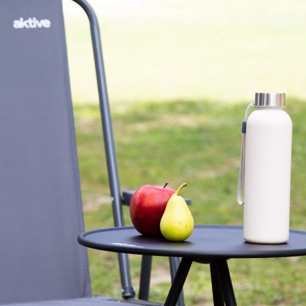 Aktive Mesa de acampamento dobrável redonda preta, compacta e leve | Distria
