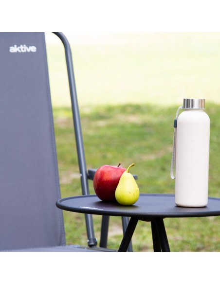 Aktive Mesa de acampamento dobrável redonda preta, compacta e leve | Distria